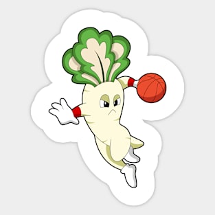 Radish at Basketball Sports Sticker